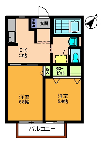 サニーコート台山　Ｂ 201号室 間取り