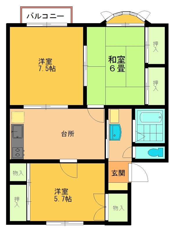 グリーンゲイブルズ桑野 間取り