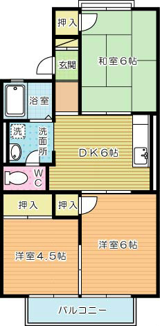 グランディール志井 201号室 間取り