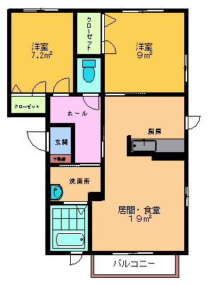 あじさい館 201号室 間取り