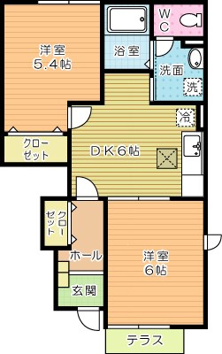 イーストヒルズⅢ 101号室 間取り