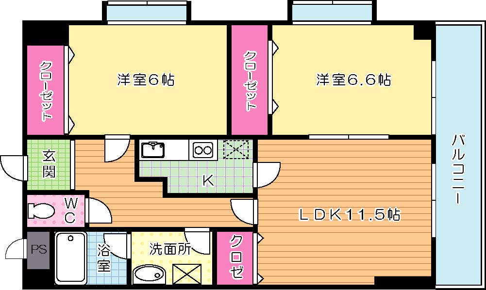 グッドシティ下富野 301号室 間取り