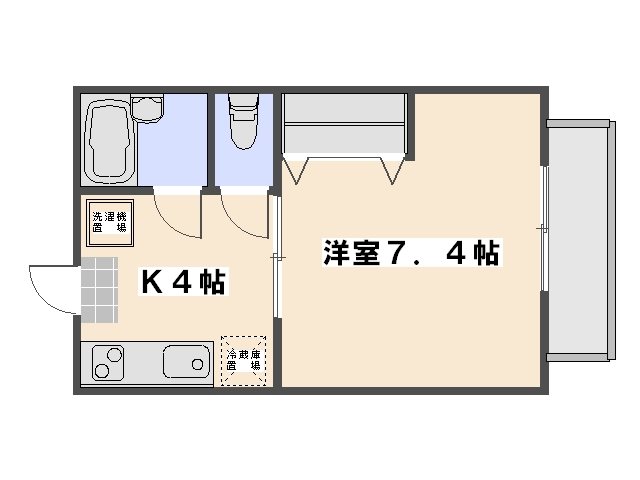 パルコ中央 103号室 間取り