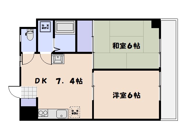 Calm五日市中央 203号室 間取り
