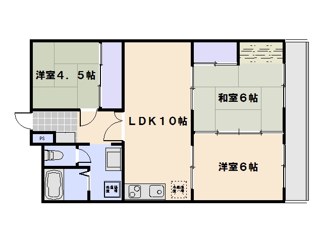 山陽マンション 104号室 間取り