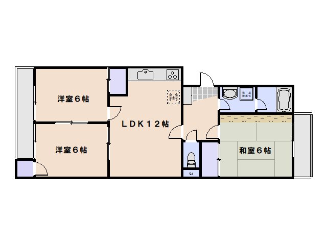 五日市ロイヤルハイツ 102号室 間取り
