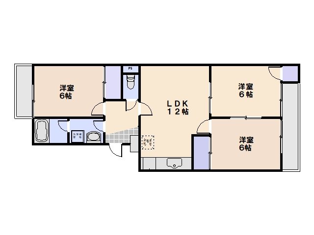 五日市ロイヤルハイツ 202号室 間取り