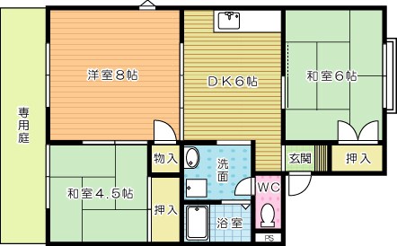 シャルム明石Ⅰ 103号室 間取り