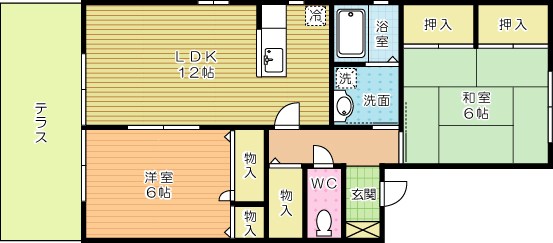 ベルジュアイ　A棟 102号室 間取り