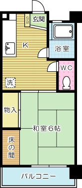 プレアール熊本 201号室 間取り