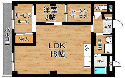 グランパル佐保 103号室 間取り