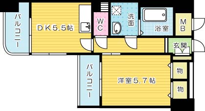 ギャラン小文字 803号室 間取り