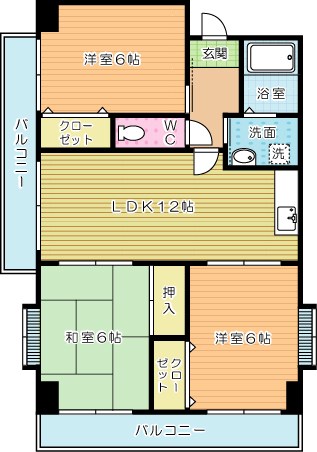 エクセレントリッチ伊崎 401号室 間取り