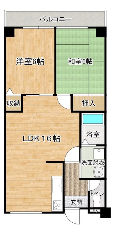 グリーンハイツ足立 202号室 間取り