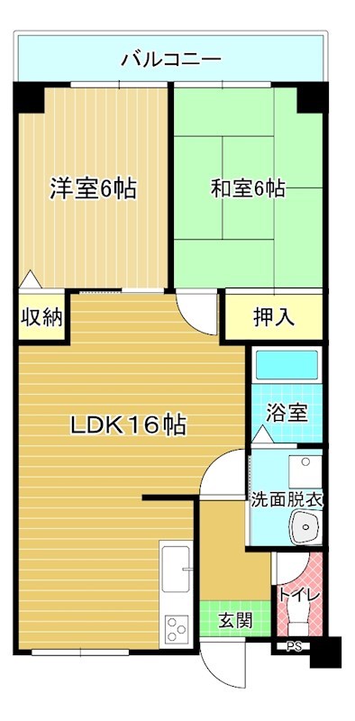 グリーンハイツ足立 202号室 間取り