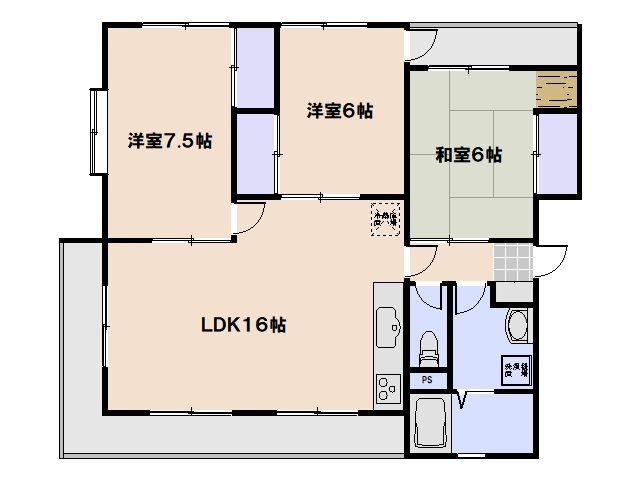 ウィング海老園 304号室 間取り