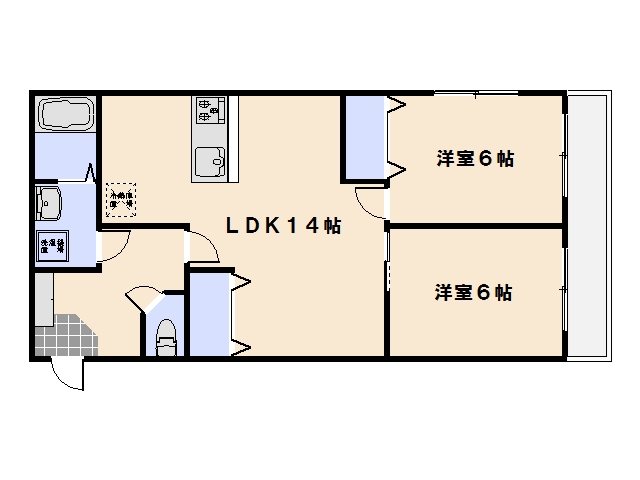 平稲ビル楽々園 間取り