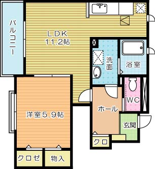 グレイスコートⅢ 102号室 間取り