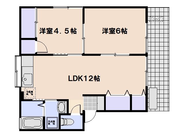キャスル中央 102号室 間取り