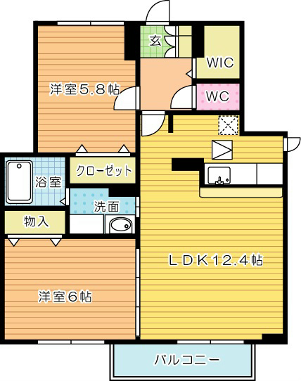 パインヒルズ 101号室 間取り