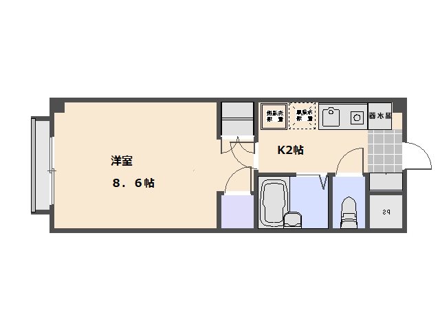 スカイビル 105号室 間取り