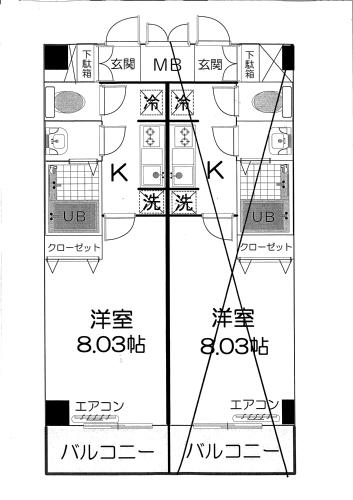 リュミエール東山田 201号室 間取り
