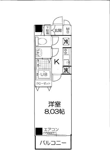 リュミエール東山田 203号室 間取り