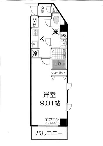 リュミエール東山田 309号室 間取り