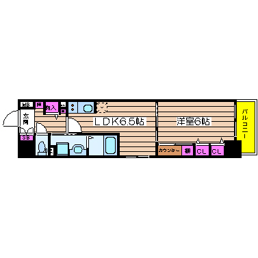 大阪府大阪市中央区南久宝寺町２丁目 間取り