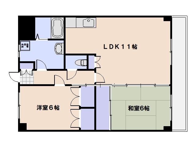 楽々園Nビル 402号室 間取り