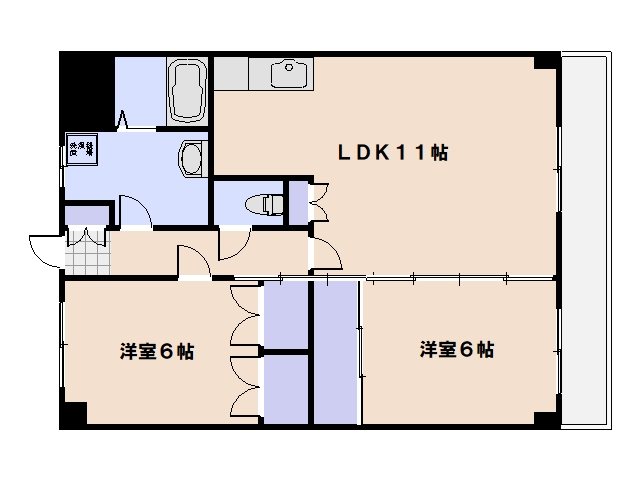 楽々園Nビル 402号室 間取り