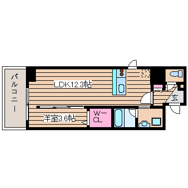 大阪府大阪市中央区東心斎橋１丁目 間取り