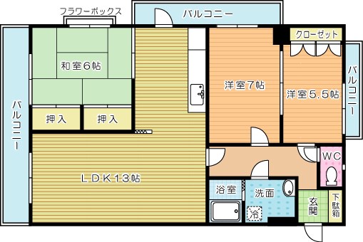 オーク小倉(分譲賃貸) 1001号室 間取り