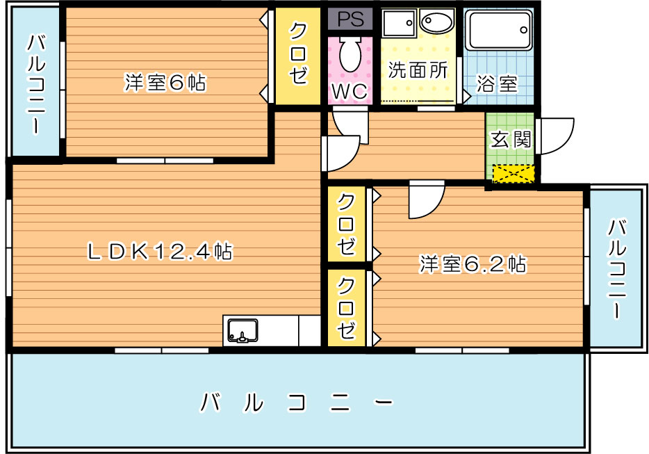 Ｋ－Ｔ・Ｍ・Ｊビル（KTMJ/ケーティエムジェイビル） 402号室 間取り