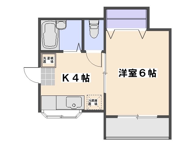 パルコ中央 108号室 間取り