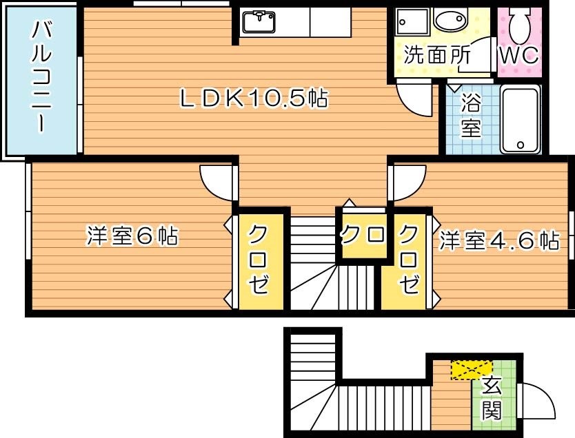 プレミール元町Ⅱ 205号室 間取り