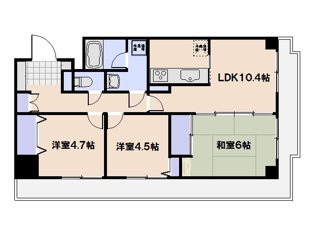 グランデュオ五日市駅前ウエスト 1001号室 間取り