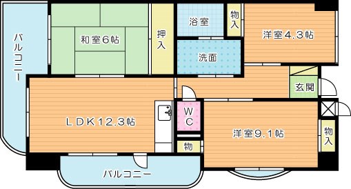 ラディア霧ヶ丘 403号室 間取り