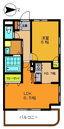 サンヴァーリオ虎丸 1207号室 間取り