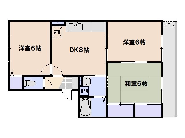 コンフォート城山 203号室 間取り