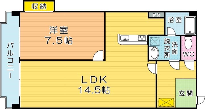 グランベール小倉駅前 403号室 間取り