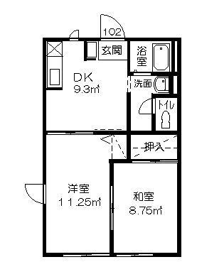 メゾンド・エストエールC（２階） 間取り