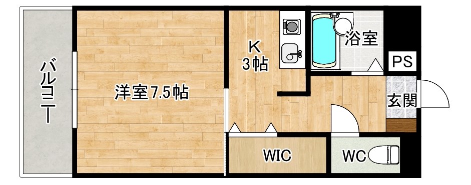 ピュアシティ小倉 403号室 間取り