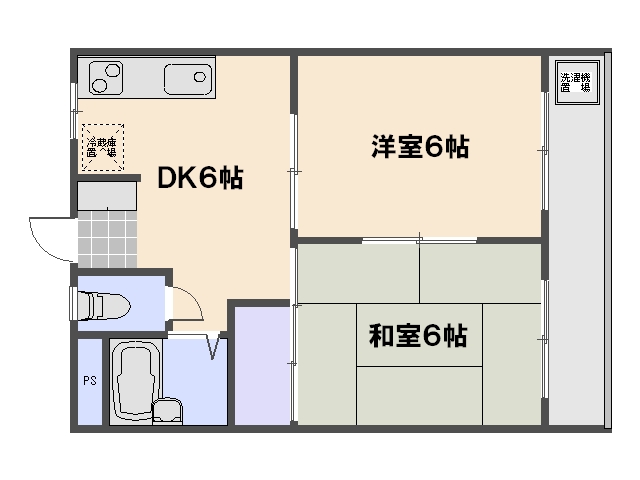 ビレッジ中央 404号室 間取り