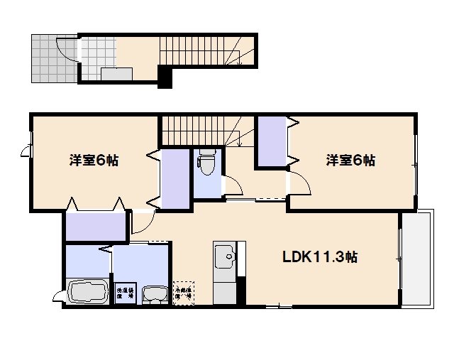 プラシード壱番館 201号室 間取り