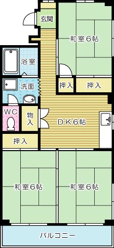 ロジェ城野 703号室 間取り