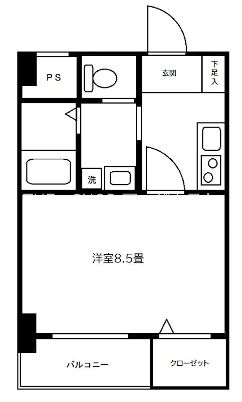 スカイコート銀座東第２ 間取り