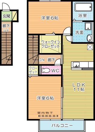 ヴァレーレ若園 201号室 間取り