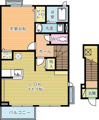 サンリッチ 201号室 間取り