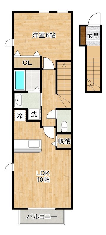 シエルヒダ　Ａ棟 202号室 間取り